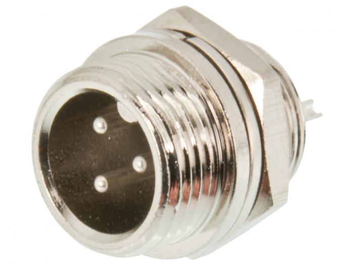 Connector GX12 plug 3-pin chassi @ electrokit (1 of 3)