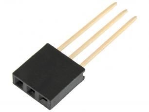 Female header 2.54mm 3-p stackable @ electrokit