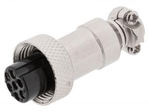 Connector GX12 jack 7-pin @ electrokit