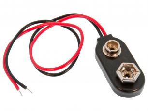 Battery connector 9V rigid 150mm @ electrokit