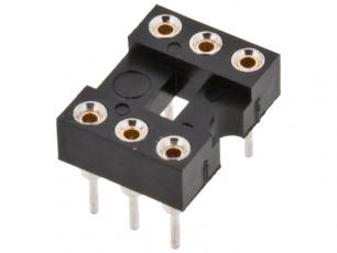 DIL-socket lathed 6-pin @ electrokit