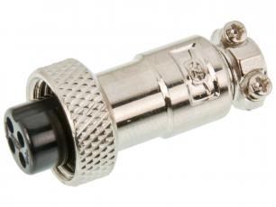 Connector GX12 jack 4-pin @ electrokit