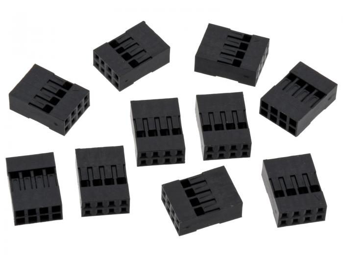Contact housing 2.54mm 2x4-pin 10-pack @ electrokit (1 of 1)