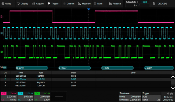 I2S Trigger & Decode SDS6000L-I2S @ electrokit (1 av 1)