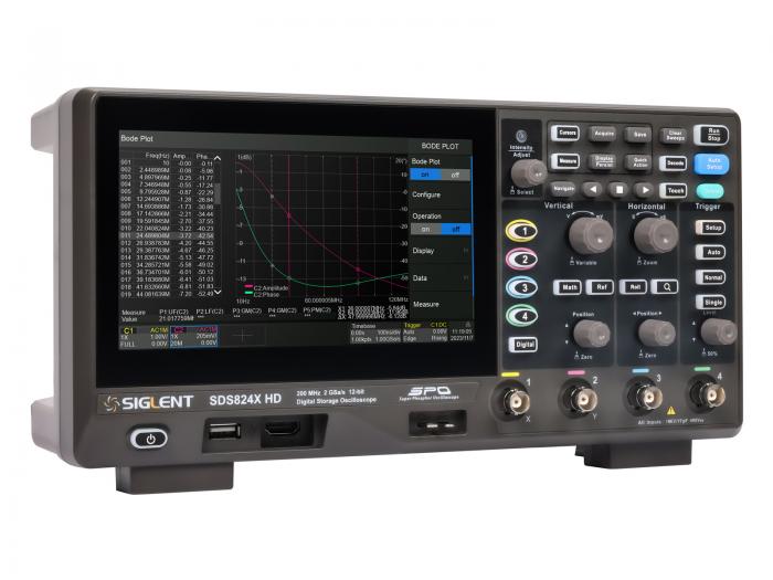 Oscilloskop 200MHz 2-kan 12-bit Siglent SDS822X HD @ electrokit (4 av 11)