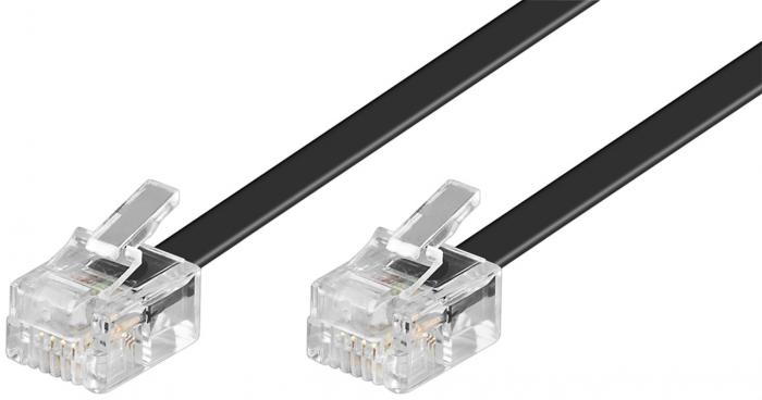 RJ11 modular signal- och telekabel 2m svart @ electrokit (1 av 1)