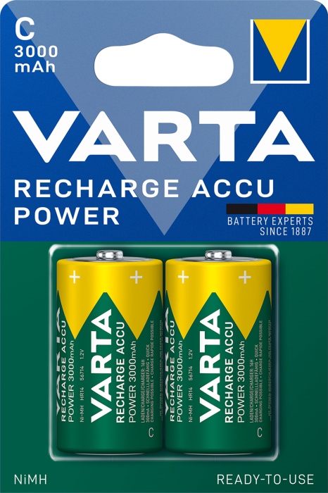 NiMH C batteri laddbart 1.2V 3000mAh Varta 2-pack @ electrokit (1 av 2)
