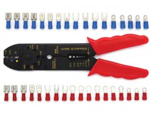 Crimp terminal assortment 80pcs + Tool @ electrokit