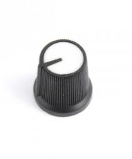 Knob black-white ø14x15mm @ electrokit