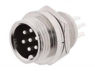 Connector GX12 plug 7-pin chassi @ electrokit