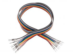 Ribbon cable with pre-crimped terminals 10-p M-M 600mm @ electrokit