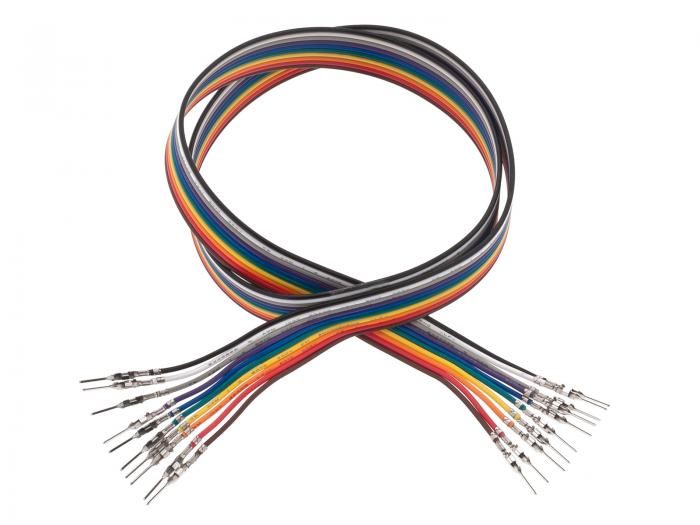 Ribbon cable with pre-crimped terminals 10-p M-M 600mm @ electrokit (1 of 4)