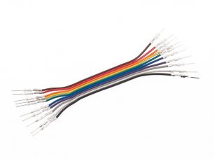 Ribbon cable with pre-crimped terminals 10-p M-M 75mm @ electrokit
