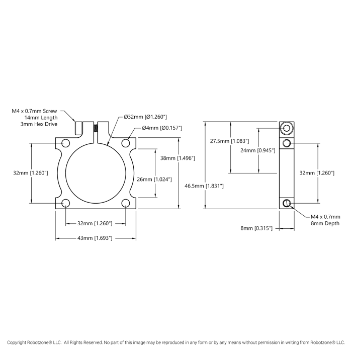 Klämfäste ø32mm 43mm @ electrokit (2 av 7)