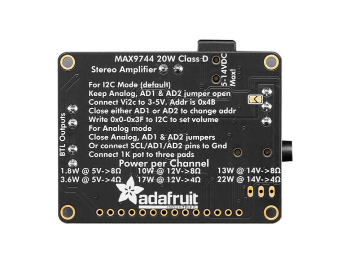 MAX9744 Förstärkarmodul stereo Klass-D 20W @ electrokit (2 av 8)
