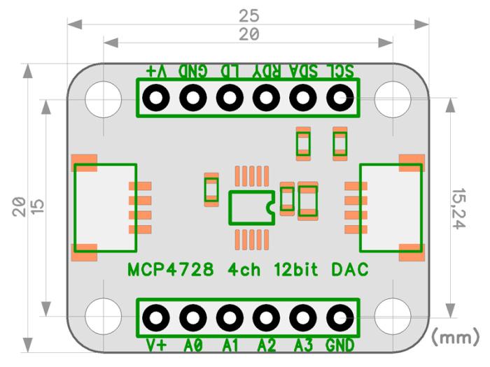 DA-omvandlare 4-kan 12-bit I2C QWIIC @ electrokit (4 av 4)