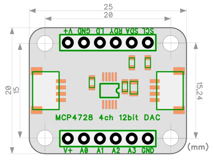 DA-omvandlare 4-kan 12-bit I2C QWIIC @ electrokit (4 of 4)
