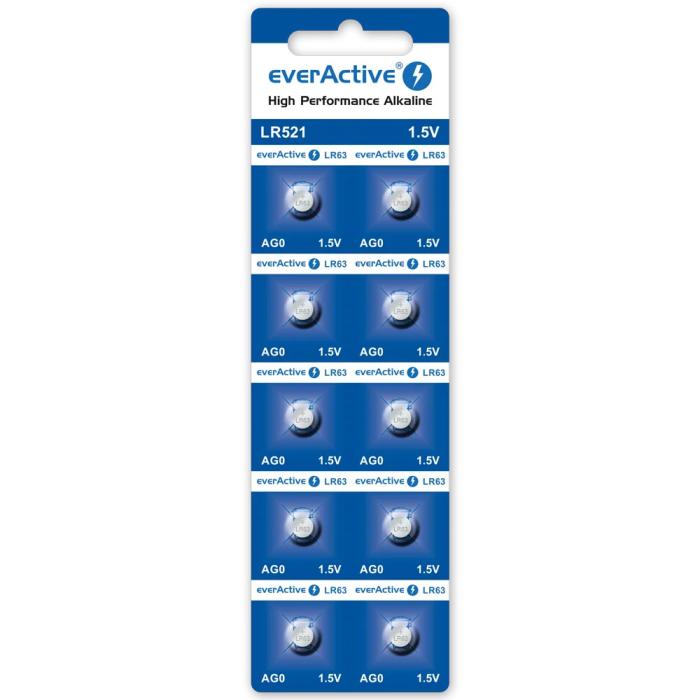 LR521 AG0 alkaline button cell 1.5V everActive 10-pack @ electrokit (1 of 1)