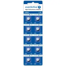 LR521 AG0 alkaline button cell 1.5V everActive 10-pack @ electrokit