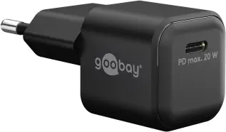 USB-C PD GaN laddare 20W svart @ electrokit