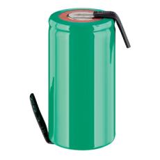 NiMH battery Sub-C 2500mAh solder tags @ electrokit