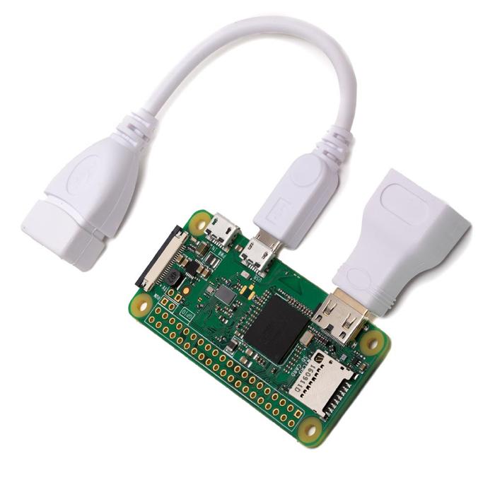 micro-USB hane till USB hona adapter vit @ electrokit (2 av 2)