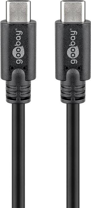 USB-C kabel USB 3.2 Gen1 60W 2.0m svart @ electrokit (1 av 2)