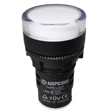 Signallampa LED 24V AC/DC &oslash;22mm vit IP65 @ electrokit
