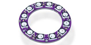 Addressable RGB LED ring with 12 LEDs &oslash;40mm - WS2812B @ electrokit