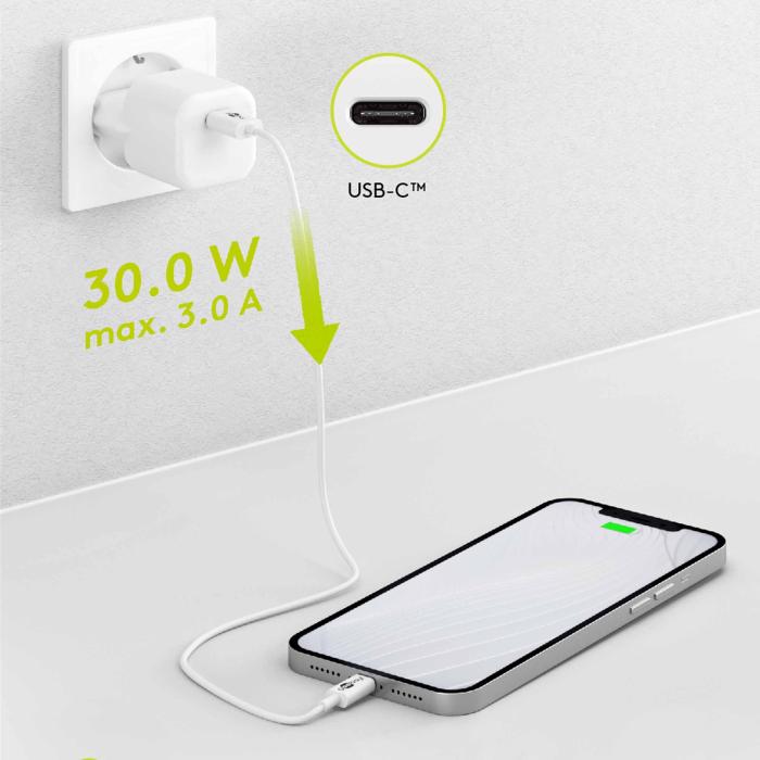 USB-C PD GaN laddare 30W vit @ electrokit (3 av 3)