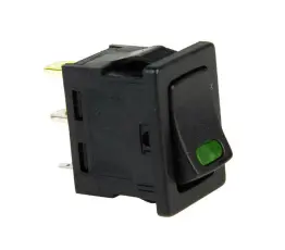 Vågomkopplare LED grön 12V 1-pol on-off @ electrokit