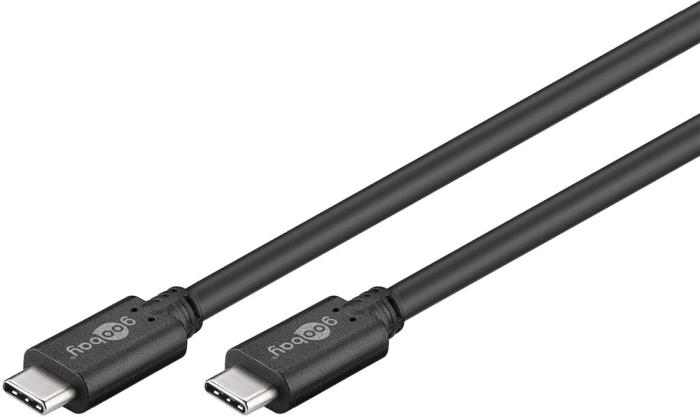 USB-C kabel USB 3.2 Gen1 60W 2.0m svart @ electrokit (2 av 2)