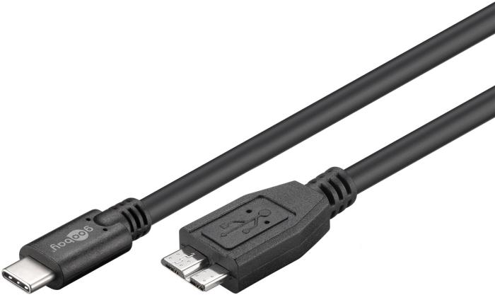 USB-C kabel till Micro-B USB 3.0 1.0m @ electrokit (2 av 2)