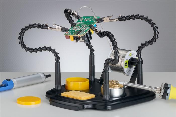 Stativ - hjälpande hand 4 flexibla armar @ electrokit (2 av 2)
