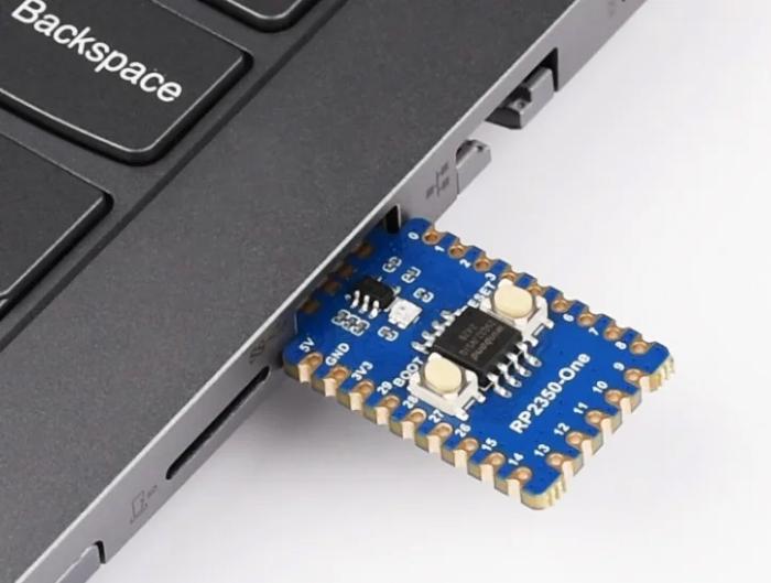 RP2350 4MB mini dev board USB-A @ electrokit (2 of 9)