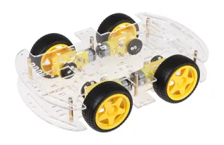 Robot Car Kit 4WD, robotplattform med 4 hjul och motorer @ electrokit