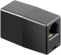RJ11 modularadapter svart rak @ electrokit