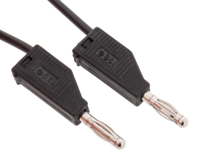Testsladd 1m bananplugg 4mm svart @ electrokit (2 av 3)