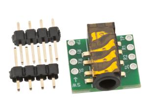 3.5mm hona 4-pol med brytare monterat p&aring; kort @ electrokit