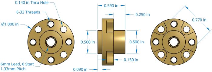 Fästmutter för 6mm gängad axel @ electrokit (4 av 4)