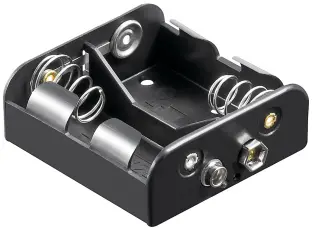 Batterihållare 2x C kontakt (6F22) @ electrokit