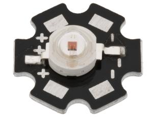 LED 3W röd 650-660nm på kort @ electrokit