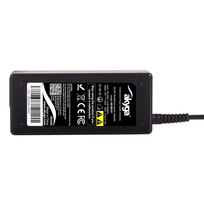 Laptopladdare 19V 3.42A 65W 5.5x2.5mm - AK-ND-01 @ electrokit (5 av 5)