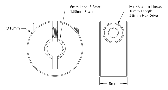Klämring för 6mm gängad axel @ electrokit (2 av 3)