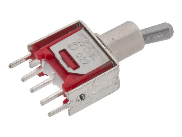 Vippomkopplare sub-miniatyr 1-pol on-on pcb kort handtag @ electrokit (2 av 2)