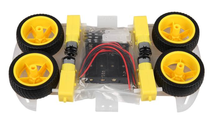 Robot Car Kit 4WD, robotplattform med 4 hjul och motorer @ electrokit (2 av 2)