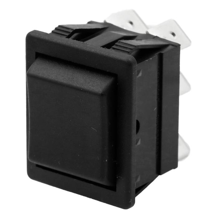 Rocker switch black 2-pole (on)-off-(on) @ electrokit (1 of 1)