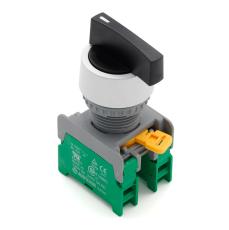 Vridstr&ouml;mbrytare 1-0-2 &aring;terfj&auml;drande &oslash;22mm 2xNO 230VAC / 3A IP65 @ electrokit