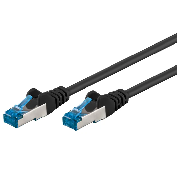 S/FTP Cat6a nätverkskabel 2m svart LSZH Cu @ electrokit (1 av 1)