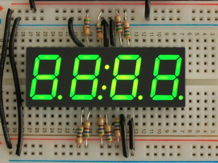 LED display 7-segment 14.22mm 4 siffror CC grön @ electrokit (3 av 3)